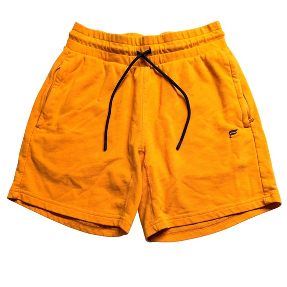 Fabletics Other - Fabletics Mens French Terry Athletic Shorts Orange Mustard Pockets Size S
